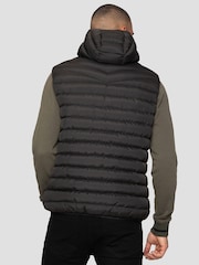 Threadbare Black Lightweight Hooded Quilted Gilet - Image 2 of 3