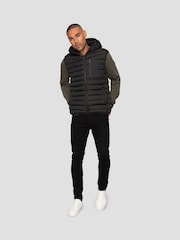 Threadbare Black Lightweight Hooded Quilted Gilet - Image 3 of 3
