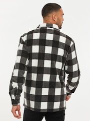 Threadbare Black Fleece Button Through Check Shacket - Image 2 of 4