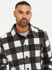 Threadbare Black Fleece Button Through Check Shacket - Image 4 of 4
