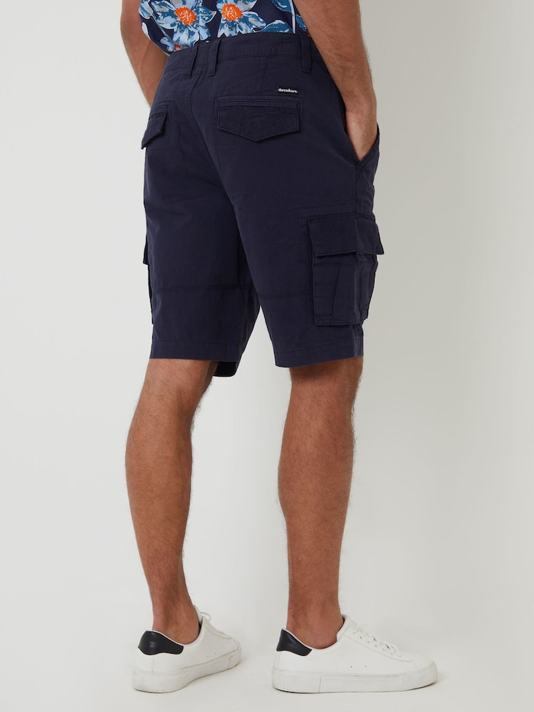 Threadbare Navy Cargo Shorts - Image 2 of 4 Threadbare Navy Cargo Shorts - Image 2 of 4