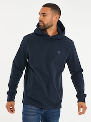 Threadbare Navy Microfleece Overhead Hoodie - Image 1 of 4