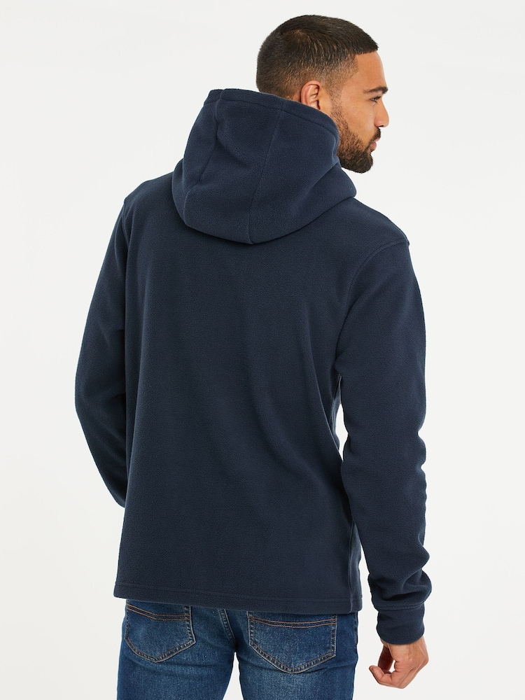 Threadbare Navy Microfleece Overhead Hoodie - Image 2 of 4
