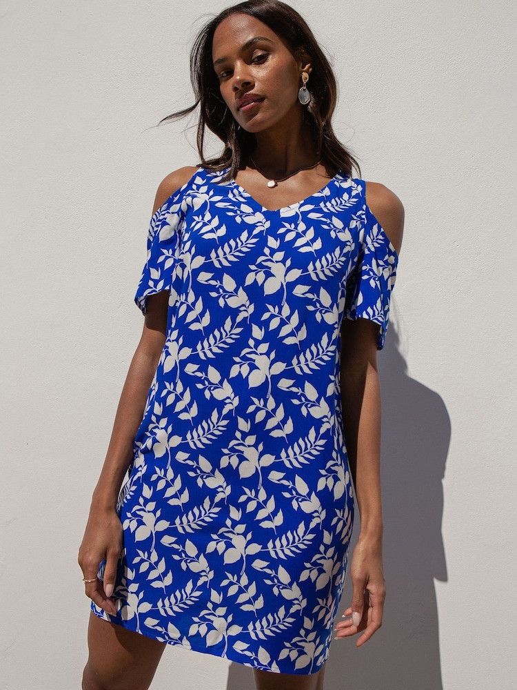 Rochie mini dreaptă cu umeri descoperiți Threadbare - Image 3 of 4
