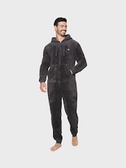 Threadbare Grey Fleece Hooded All-In-One - Image 1 of 3