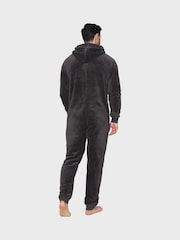 Threadbare Grey Fleece Hooded All-In-One - Image 2 of 3
