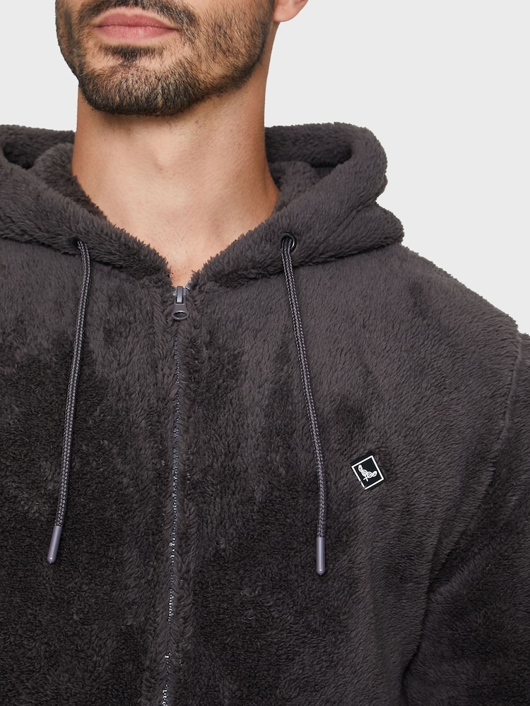 Threadbare Grey Fleece Hooded All-In-One - Image 3 of 3