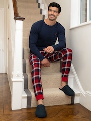 Threadbare Navy Blend Long Sleeve Pyjamas Set - Image 4 of 7
