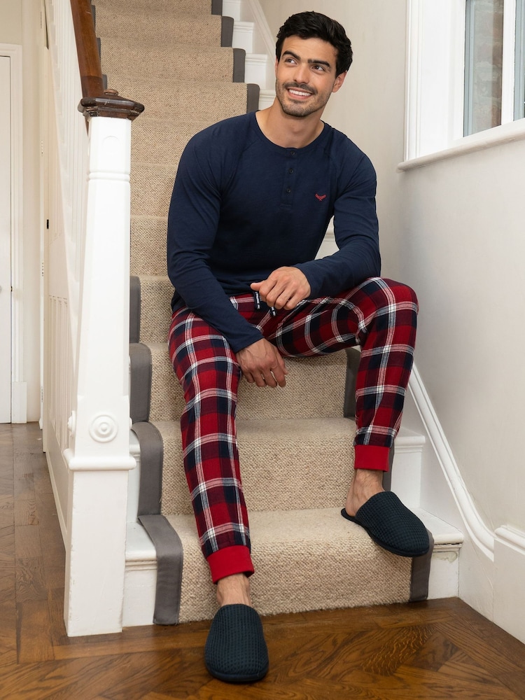 Threadbare Navy Blend Long Sleeve Pyjamas Set - Image 4 of 7