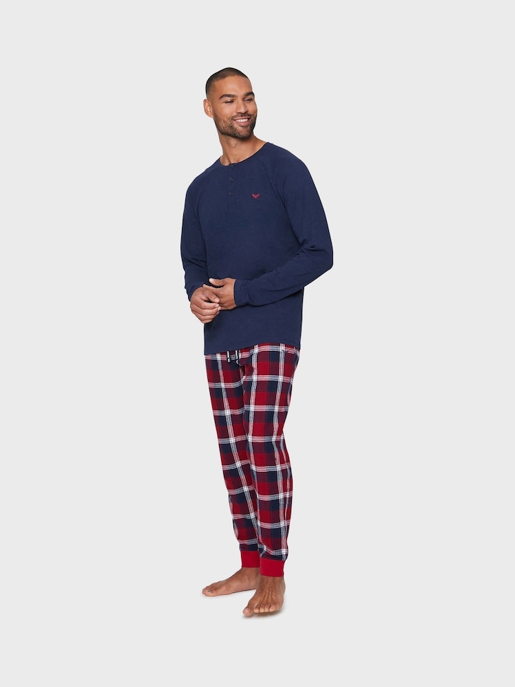 Threadbare Navy Blend Long Sleeve Pyjamas Set - Image 5 of 7