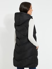 Threadbare Black Threadbare Longline Hooded Padded Gilet - Image 3 of 5