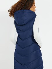 Threadbare Navy Longline Padded Gilet - Image 2 of 5