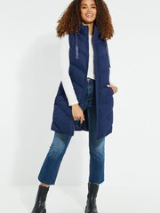 Threadbare Navy Longline Padded Gilet - Image 4 of 5