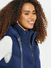 Threadbare Navy Longline Padded Gilet - Image 5 of 5