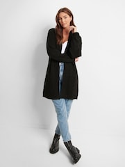 Threadbare Black Ladies Rozanna Cable Detail Cardigan - Image 1 of 4