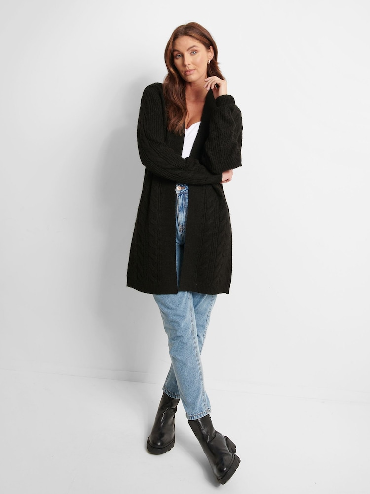 Negro - Cárdigan con detalle trenzado para mujer Rozanna de Threadbare - Imagen 1 de 4 Negro - Cárdigan con detalle trenzado para mujer Rozanna de Threadbare - Imagen 1 de 4