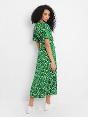 Threadbare Green & White Button Down Midi Dress - Image 2 of 4