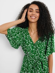 Threadbare Green & White Button Down Midi Dress - Image 3 of 4