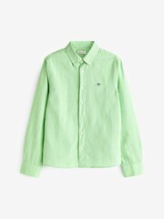GANT Light Green Teens Shield Oxford 100% Cotton Shirt - Image 6 of 6