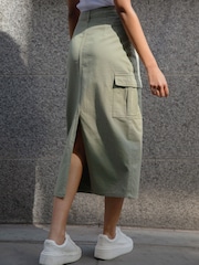 Threadbare Green 100% Cotton Maxi Cargo Skirt - Image 5 of 5