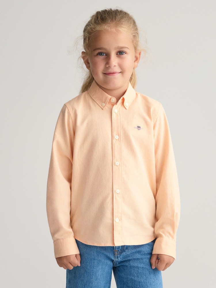 Оранжевый - GANT Shield Logo Oxford 100% Cotton Shirt - Изображение 1 из 7