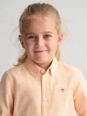 Оранжевый - GANT Shield Logo Oxford 100% Cotton Shirt - Изображение 4 из 7