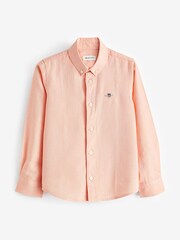 Оранжевый - GANT Shield Logo Oxford 100% Cotton Shirt - Изображение 7 из 7