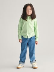 GANT Green Kids Shield Striped Oxford 100% Cotton Shirt - Image 3 of 7