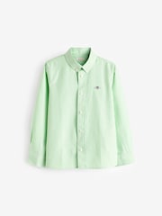 GANT Green Kids Shield Striped Oxford 100% Cotton Shirt - Image 7 of 7