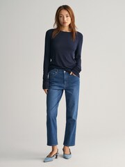 GANT Blue Straight Striped Ankle Length Jeans - Image 4 of 7