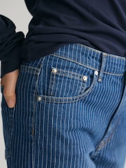 GANT Blue Straight Striped Ankle Length Jeans - Image 5 of 7