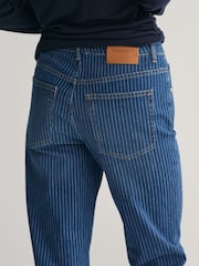 GANT Blue Straight Striped Ankle Length Jeans - Image 6 of 7