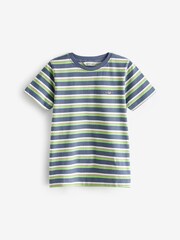 GANT Blue Kids Shield Striped 100% Cotton T-Shirt - Image 1 of 6