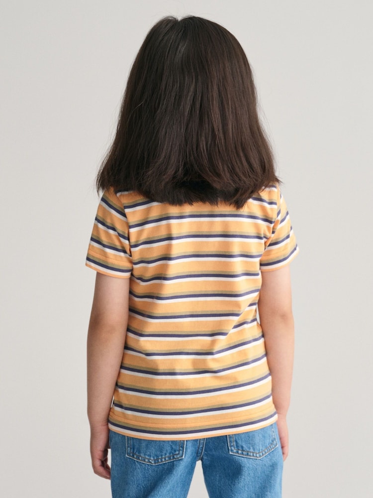 GANT Kids Shield Striped 100% Cotton T-Shirt - Изображение 2 из 6
