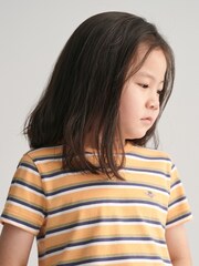 GANT Kids Shield Striped 100% Cotton T-Shirt - Изображение 4 из 6