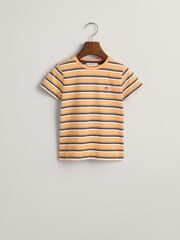 GANT Kids Shield Striped 100% Cotton T-Shirt - Изображение 5 из 6