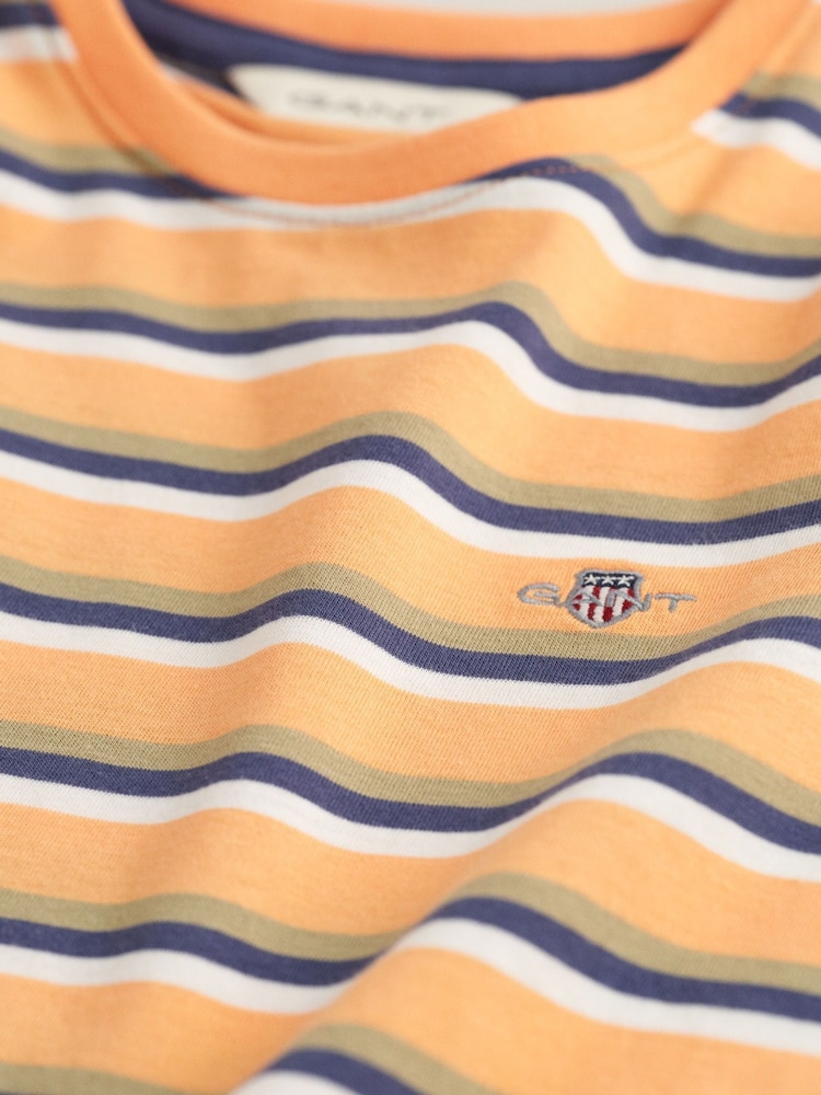 GANT Kids Shield Striped 100% Cotton T-Shirt - Изображение 6 из 6
