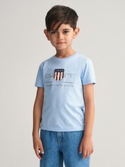 GANT Blue Kids Archive Shield T-Shirt - Image 1 of 6