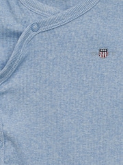 GANT Blue Baby Shield Ribbed Wrap Bodysuit - Image 4 of 4