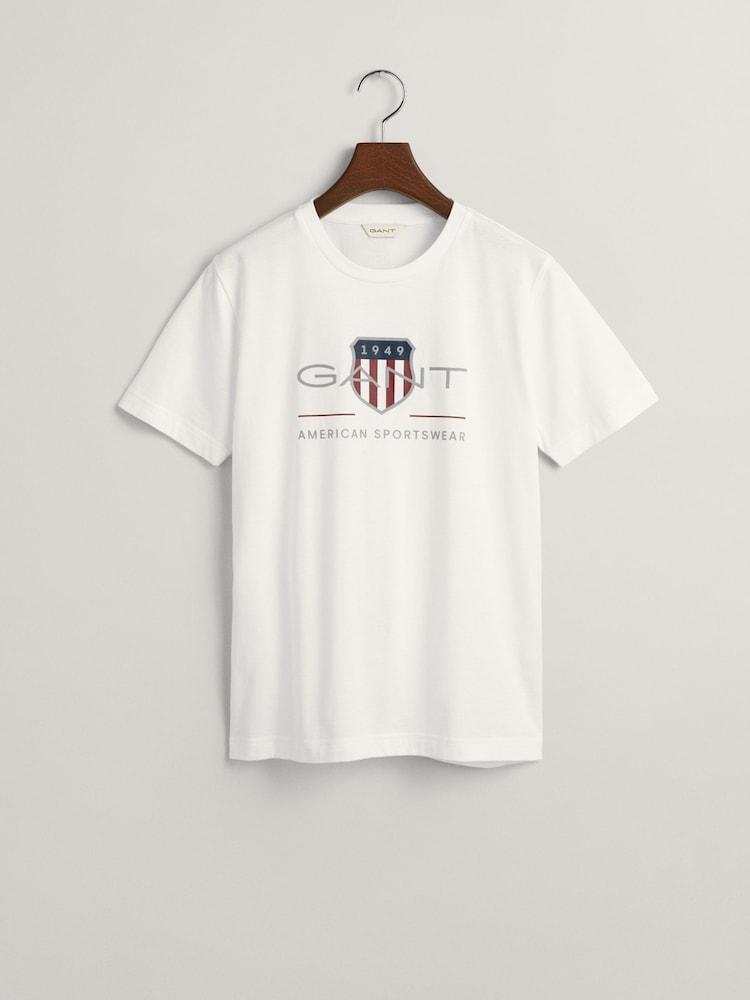 Белый - GANT Archive Shield Teens T-Shirt - Изображение 5 из 5