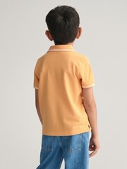 GANT Orange Kids Tipped Shield Piqué Polo Shirt - Image 2 of 6
