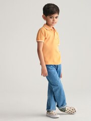 GANT Orange Kids Tipped Shield Piqué Polo Shirt - Image 3 of 6