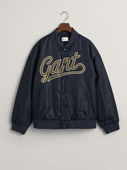 GANT Blue Teens Script Graphic Varsity Jacket - Image 5 of 6
