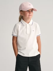GANT White Kids Tipped Shield Piqué Polo Shirt - Image 1 of 6
