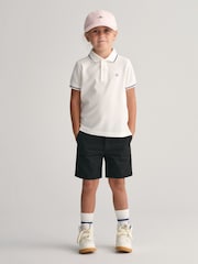 GANT White Kids Tipped Shield Piqué Polo Shirt - Image 3 of 6