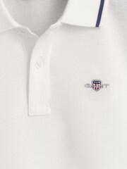 GANT White Kids Tipped Shield Piqué Polo Shirt - Image 6 of 6