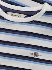 Белый - GANT Kids Shield Striped 100% Cotton T-Shirt - Изображение 6 из 6
