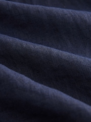 Navy 100% Linen Long Sleeve Shirt - Image 7 of 7