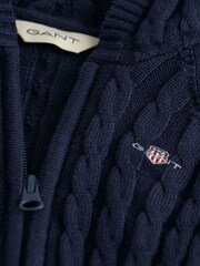 GANT Blue Baby Shield 100% Cotton Cable Knit One-Piece - Image 5 of 5