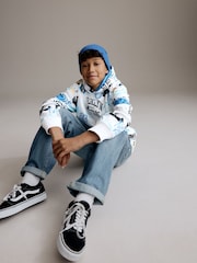 White/Blue Drippy Smile Graphic Hoodie (3-16yrs) - Image 3 of 9